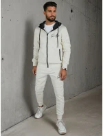 Pánská tepláková souprava v barvě ecru Dstreet model 21990383 - FashionStreet Pánská tepláková souprava v barvě ecru Dstreet model 21990383 - FashionStreet
