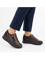 Dámské kožené polobotky na platformovém podpatku hnědé Vinceza 39977 Dámské kožené polobotky na platformovém podpatku hnědé Vinceza 39977