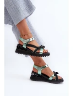 Dámské Sandály S Mašlí D&A CR956 Zelené