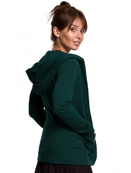 Blejzr s kapucí z úpletu tmavě zelený model 18002798 - BeWear