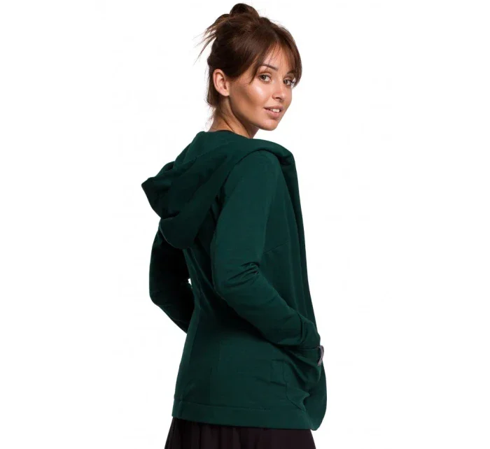 Blejzr s kapucí z úpletu tmavě zelený model 18002798 - BeWear