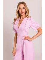 M852 Kombinéza s puff rukávy - cukrově růžová