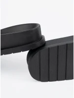 Pohodlné černé  nazouváky dámské na plochém podpatku