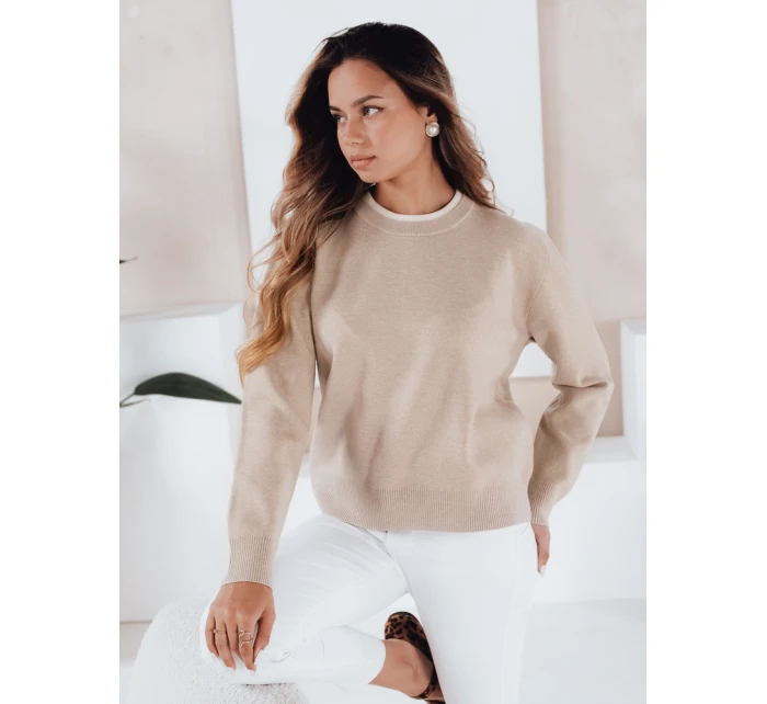 Dámský základní svetr beige Dstreet model 21990981 - FashionStreet