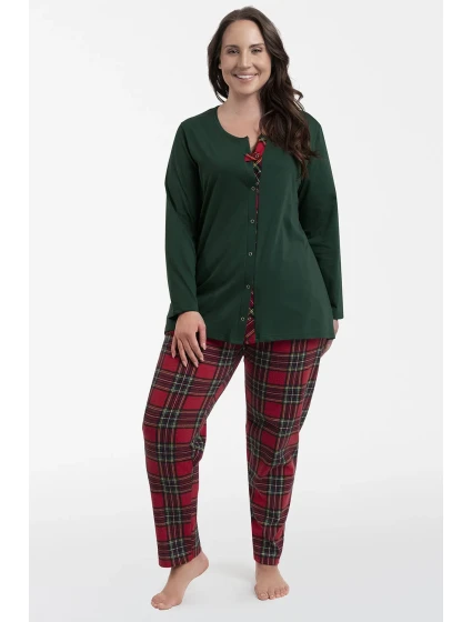 Italská móda Zorza long length sp. barva:zelená/potisk