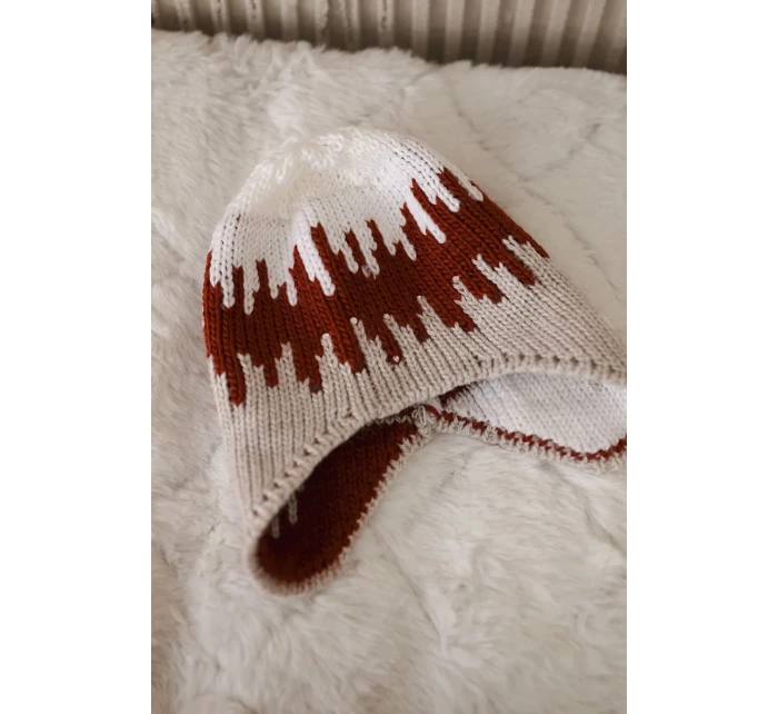 Dámská čepice Nikol K405 bílá+červená+béžová Dámská čepice Nikol K405 bílá+červená+béžová