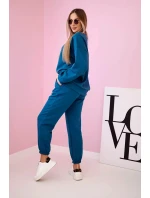 Komplet teplákové + kalhoty máslová látka námořní Komplet teplákové + kalhoty máslová látka námořní