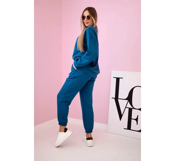 Komplet teplákové + kalhoty máslová látka námořní Komplet teplákové + kalhoty máslová látka námořní