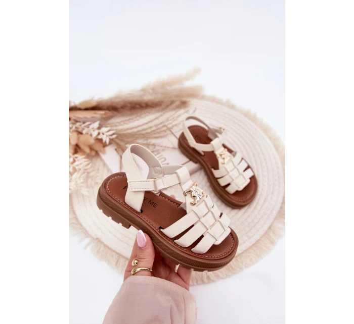 Dívčí sandály s ozdobným detailem béžové Serina Dívčí sandály s ozdobným detailem béžové Serina