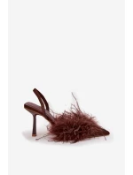 Lodičky s a otevřenou patou čokoládové model 21715217 - Boto