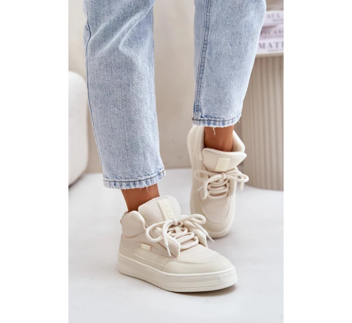 Zateplené Dámské Tenisky Big Star Krémové Zateplené Dámské Tenisky Big Star Krémové