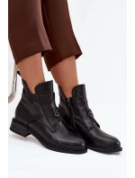 Dámské kotníkové boty zateplené s ozdobným detailem Briselda – černé Dámské kotníkové boty zateplené s ozdobným detailem Briselda – černé