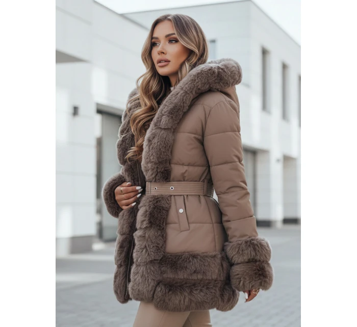 CITYGLANCE dámská zimní bunda s kožešinou hnědá FashionStreet TY5048 CITYGLANCE dámská zimní bunda s kožešinou hnědá FashionStreet TY5048