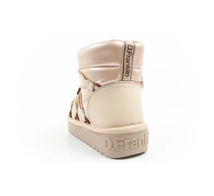 D.Franklin sněhule dámské zimní módní zateplené boty zlaté dámské