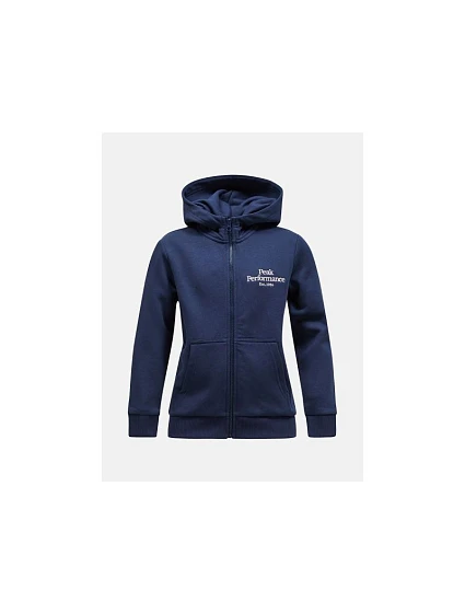 Dětská mikina PEAK PERFORMANCE Original Zip Hood Junior, barva tmavě modrá