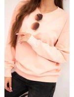 Dámská mikina z pružného bavlněného materiálu s kulatým výstřihem bílá