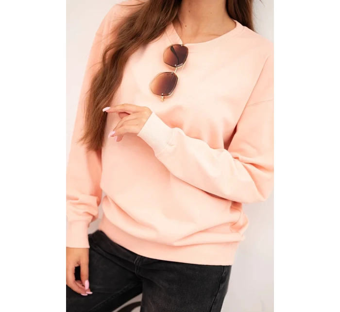 Dámská mikina z pružného bavlněného materiálu s kulatým výstřihem bílá