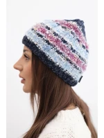 Dámská zimní vlněná čepice s ozdobnými krystalky K399 černá