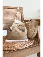 Dětské tenisky vyhřívané plyšovým kožíškem Béžové Mireen Dětské tenisky vyhřívané plyšovým kožíškem Béžové Mireen