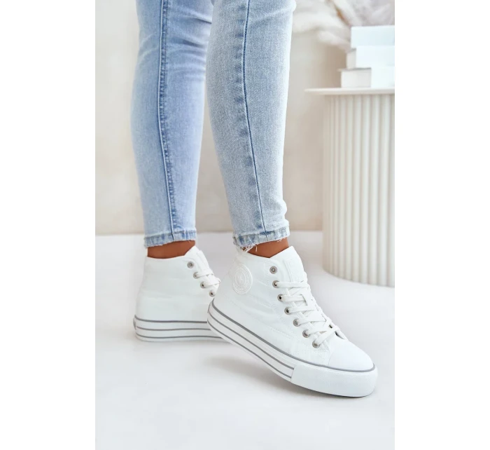 Zateplené Dámské Tenisky Na Platformě Bílé