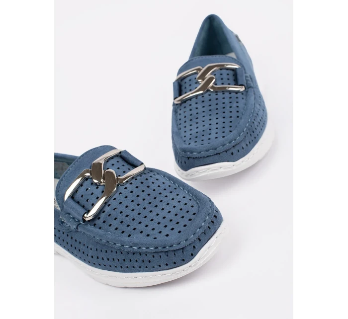 Trendy modré dámské mokasíny bez podpatku Trendy modré dámské mokasíny bez podpatku
