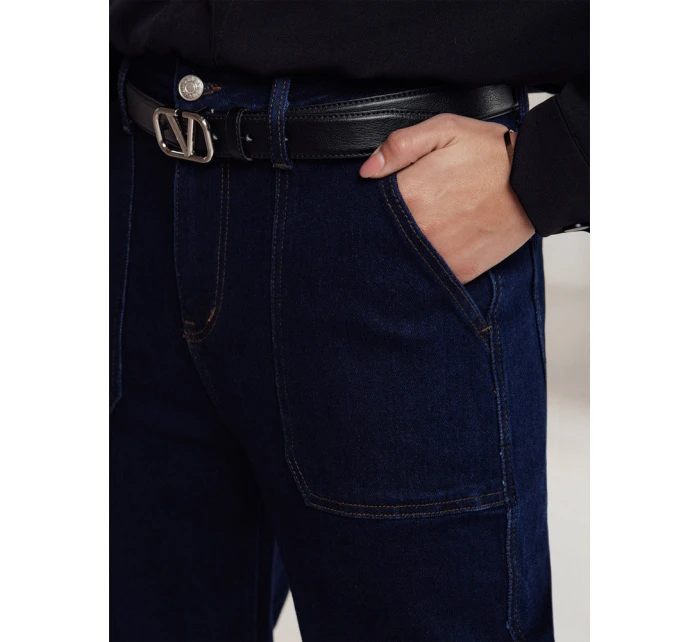 Dámské kalhoty FITZONE denim cargo tmavě modré FashionStreet UY2243 Dámské kalhoty FITZONE denim cargo tmavě modré FashionStreet UY2243