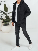 Pánská prošívaná zimní bunda s kapucí černá model 21991510 - Dstreet