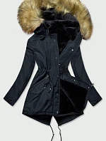 Dámská zimní bunda parka tmavě modrá (b2628)