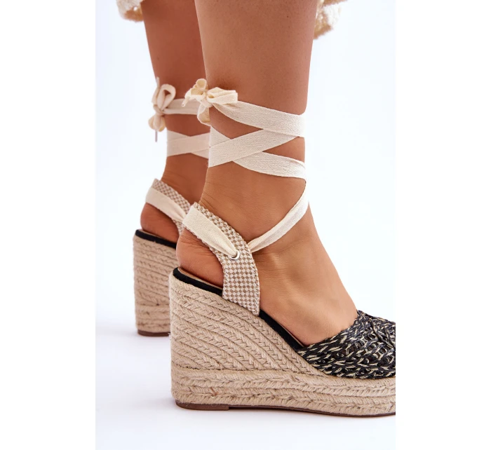 Vázané dámské sandály na klínu Černé Josephine Vázané dámské sandály na klínu Černé Josephine