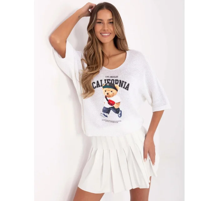 Dámský svetr MI SW 2101.06 bílý - FPrice