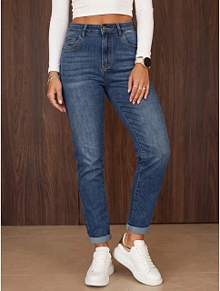 Džíny dámské mom fit s vysokým pasem modré FashionStreet UY3268