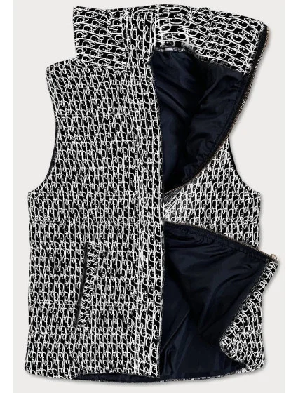 Černá dámská vesta s nápisy model 16148708 - MADE IN ITALY