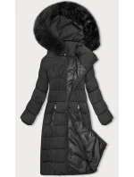 Dámská zimní bunda v grafitové barvě s kapucí model 21787480 - J.STYLE