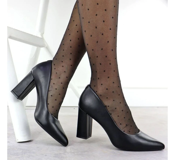 Černé lodičky na jehlovém podpatku černé Sergio Leone PB216