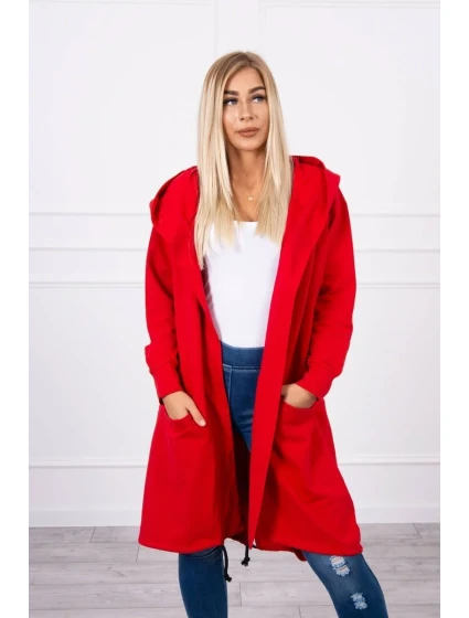 Pláštěnka s kapucí oversize červená