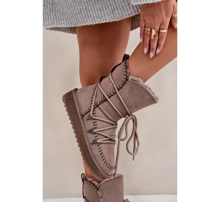 Dámské Sněhule Z Přírodní Semiše D.Franklin DFSH375004 Taupe