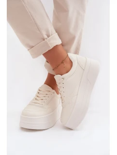 Dámské tenisky s masivní platformou Světle béžové Feressa