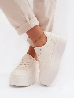 Dámské tenisky s masivní platformou Světle béžové Feressa