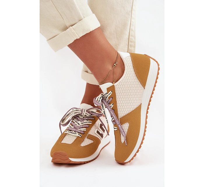 Dámské Tenisky s Ozdobným Šněrováním Žluté model 22039808 - Boto