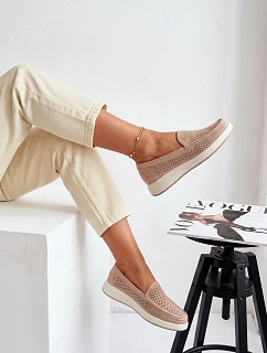 Dámské síťované mokasíny Sergio Leone MK097H béžové