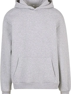 Build your Brand BY 284 Mikina s kapucí z těžké bavlny "Fluffy" 56.0284 heather grey