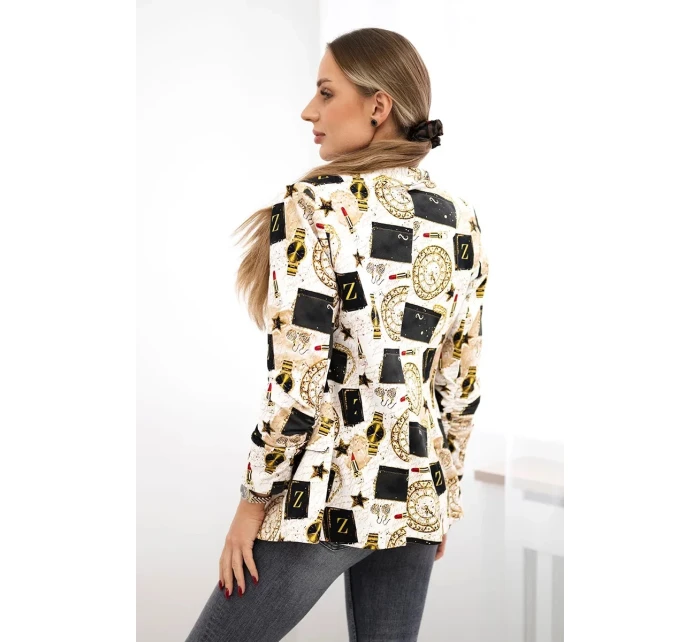 Bavlněná bunda s barevným potiskem model 20770494 - K-Fashion