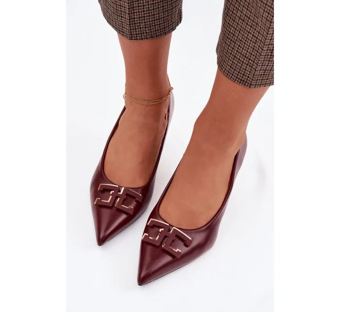 Lodičky S ozdobou Eko Kůže Bordó Fivara