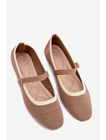 Ploché baleríny z materiálu světle hnědé model 22122467 - Boto
