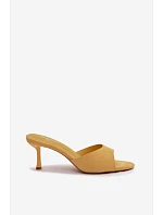 Žabky z semiše na podpatku Žluté model 22103096 - Boto