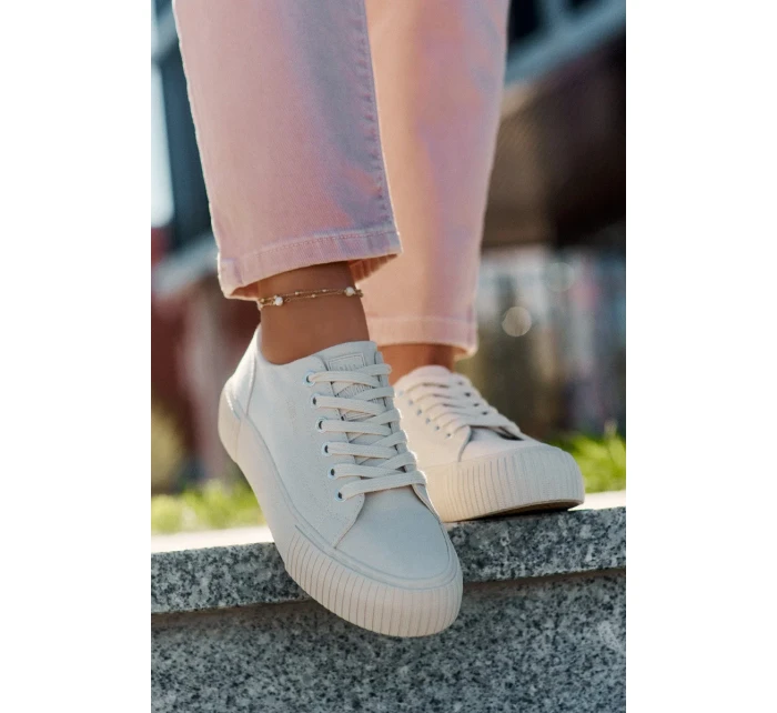 Dámské plátěné tenisky Big Star – béžové