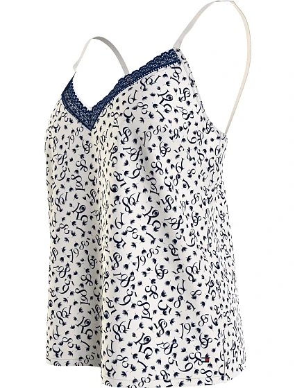 Dámský pyžamový top WOVEN PRINT bílý s potiskem model 18901095 - Tommy Hilfiger Dámský pyžamový top WOVEN PRINT bílý s potiskem model 18901095 - Tommy Hilfiger