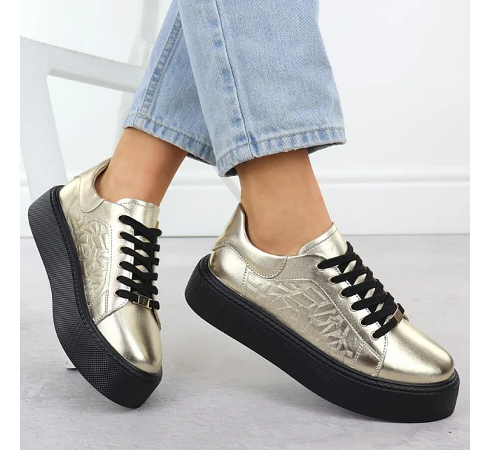 Dámské polobotky W PAW546B černo-zlaté - Filippo