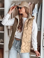 Dámská přechodná prošívaná vesta VESOLITA camel FashionStreet TY4878