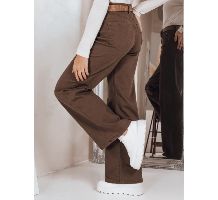 Dámské široké džíny hnědé model 21994075 - Dstreet